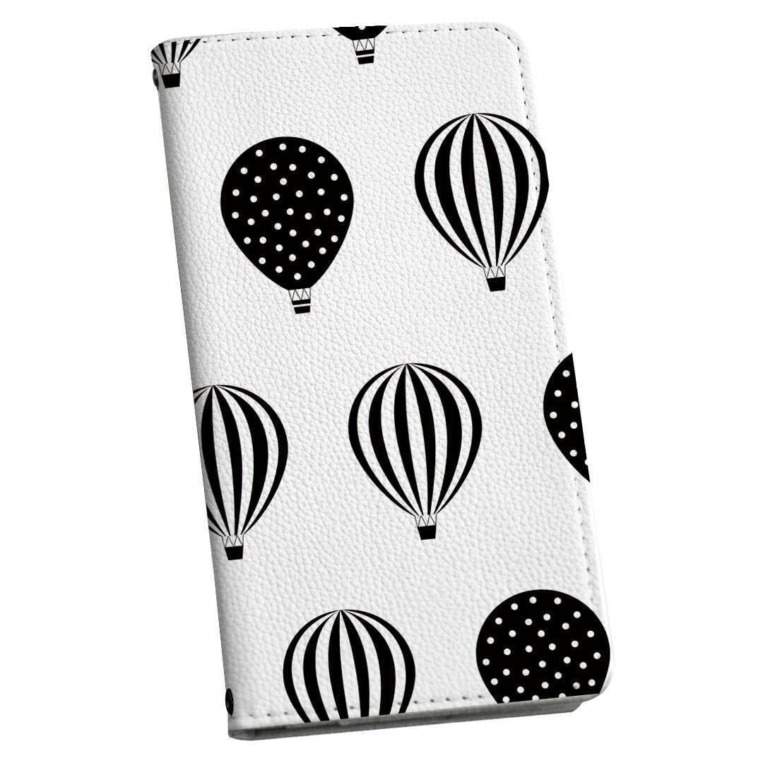 AQUOS ZETA SH-04H アクオスフォン ゼータ sh04h 専用 ケース カバー 手帳型 マグネット式 ピタッと閉まる レザーケース カード収納 ポケット igcase 011964 気球　モノトーン　イラスト(2.0)