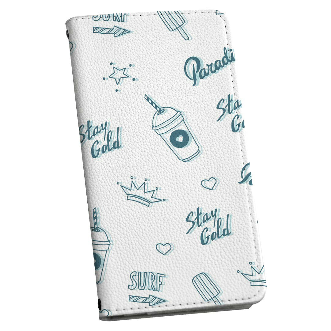 Xperia 10 VII 用 SO-52F / SOG16 / XQ-FE44 共通対応 手帳型ケース ストラップ付き ショルダー スマホ 落下防止 手帳型 マグネット式 ピタッと閉まる スマホカバー 肩掛け 斜めかけ 012029 アイス　ハート　星