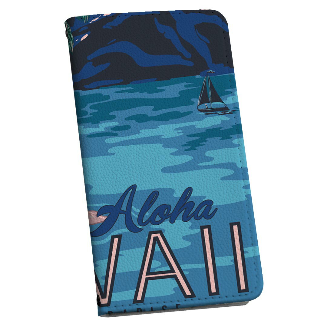 iPhone16pro 6.3インチ 専用 各キャリア iPhone 16 pro 共通対応 ケース カバー 手帳型 マグネット式 ピタッと閉まる レザーケース iphone16pro カード収納 ポケット igcase 012322 ハワイ　ヤシの木　海