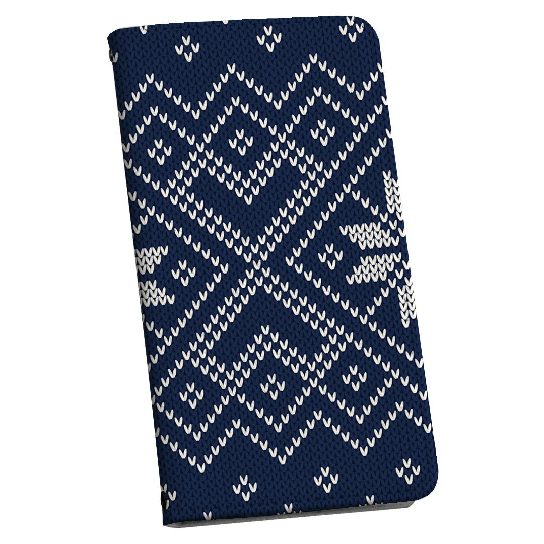 AQUOS sense2 SHV43 アクオス 専用 ケース カバー 手帳型 マグネット式 ピタッと閉まる レザーケース sc02k カード収納 ポケット igcase 012397 ノルディック　柄　ネイビー