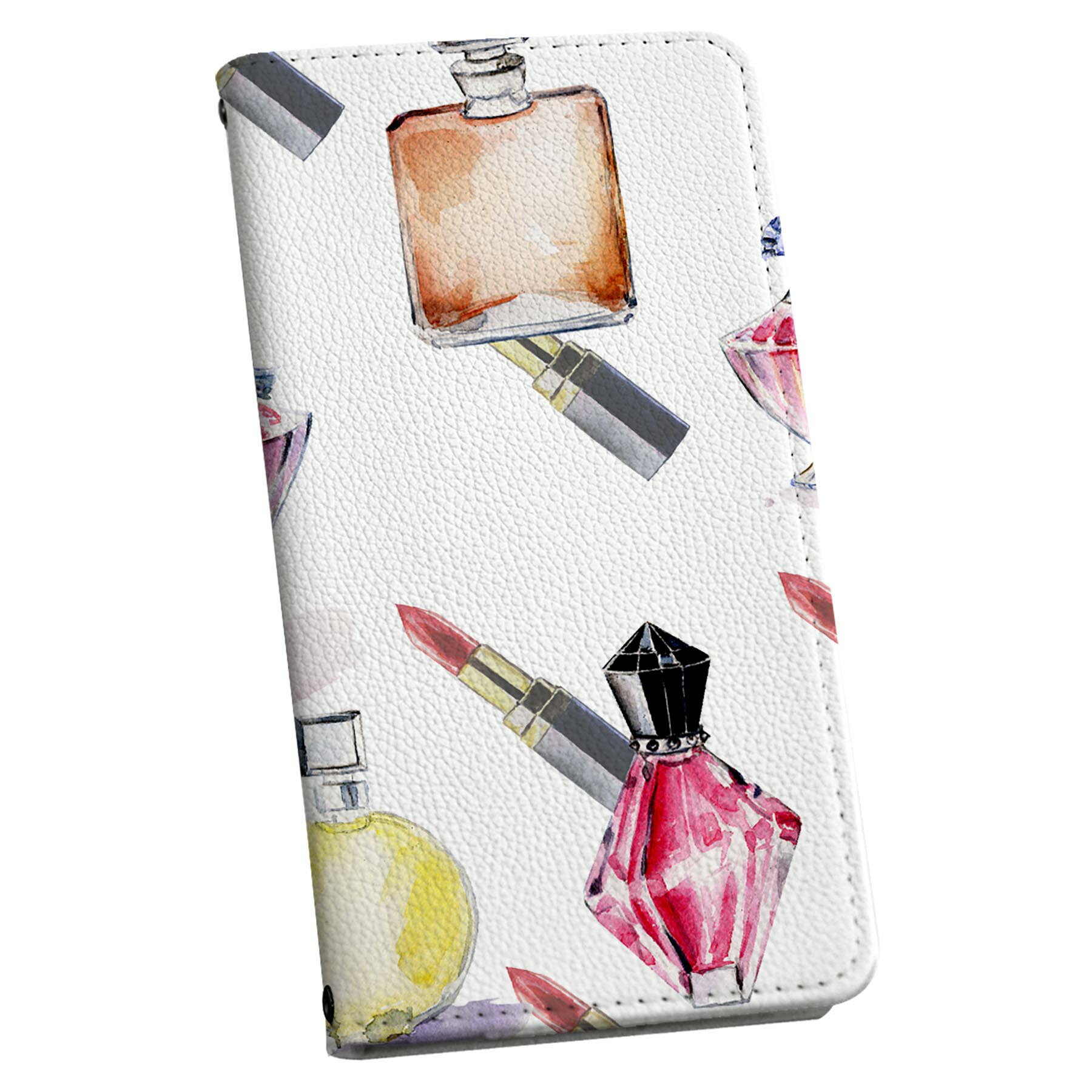 Galaxy A41 用 スマホカバー SC-41A / SCV48 共通対応 ケース カバー 手帳型 マグネット式 ピタッと閉まる レザーケース カード収納 ポケット 012540 香水 リップ おしゃれ