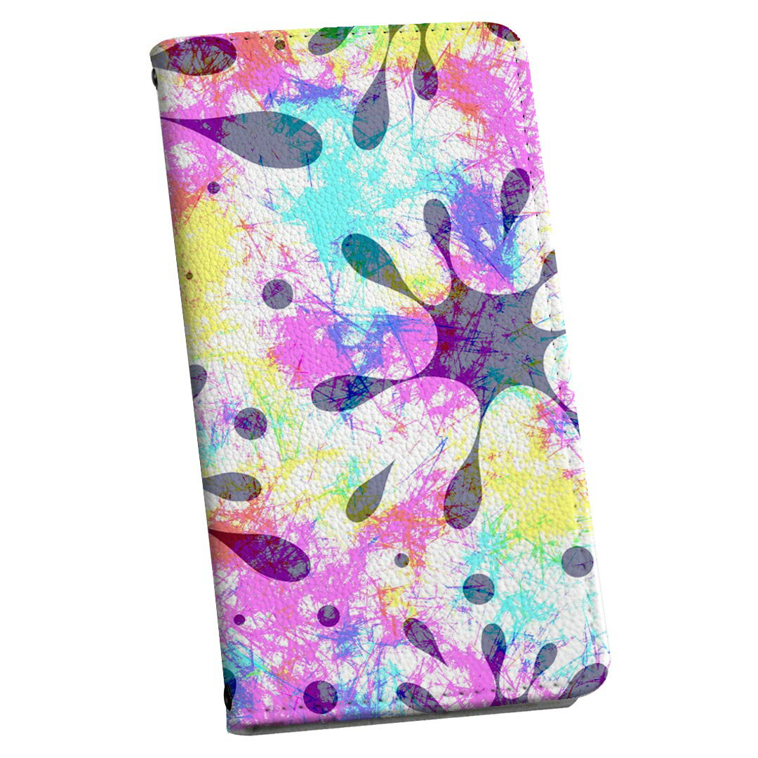 iPhone6 iphone 6/7/8 共通対応 アイフォーン 専用 ケース カバー 手帳型 マグネット式 ピタッと閉まる レザーケース iphone6 カード収納 ポケット igcase 012603 カラフル　ペイント　花火(2.0)