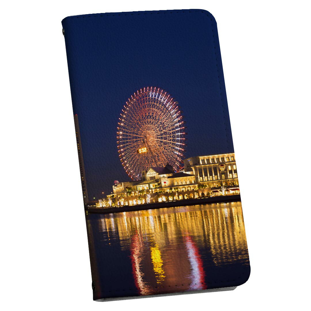 L-03K LG Electronics LG style エルジースタイル ストラップ付き l03k ケース ショルダー スマホ 落下防止 手帳型 マグネット式 ピタッと閉まる スマホカバー 肩掛け 斜めかけ 012710 景色　夜景　観覧車