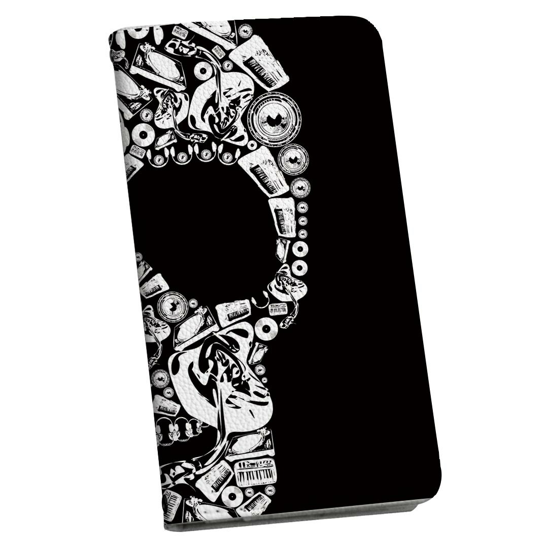 Galaxy A54 5G ギャラクシー SC-53D SCG21 専用 ケース 共通対応 カバー 手帳型 マグネット式 ピタッと閉まる レザーケース sc53d カード収納 ポケット igcase 012786 スカル　骸骨　かっこいい