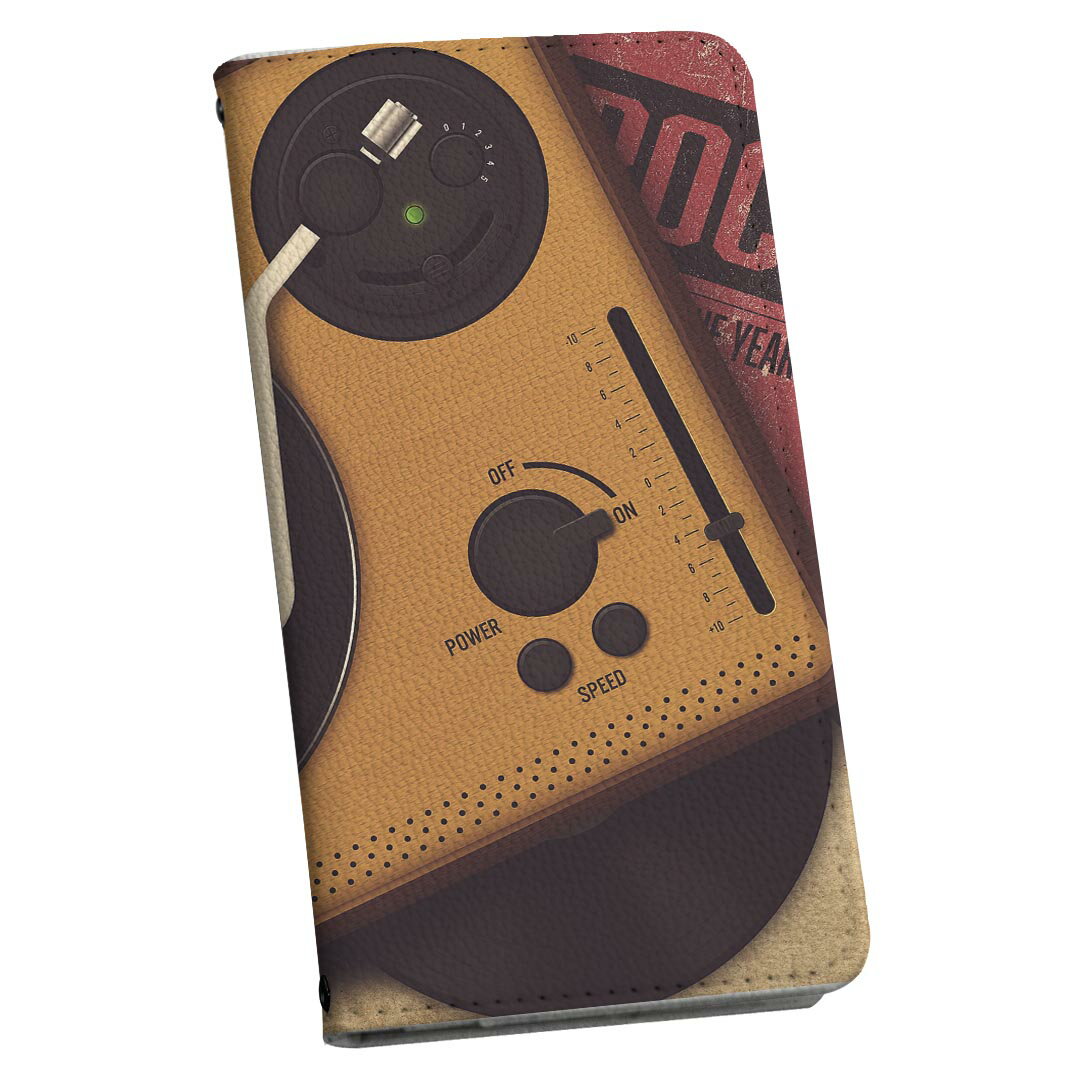 Galaxy A36 5G / A56 5G 用 スマホカバー SC-54F / SCG34 共通対応 ケース カバー 手帳型 マグネット式 ピタッと閉まる レザーケース カード収納 ポケット 012918 ラジカセ　音楽　カセット