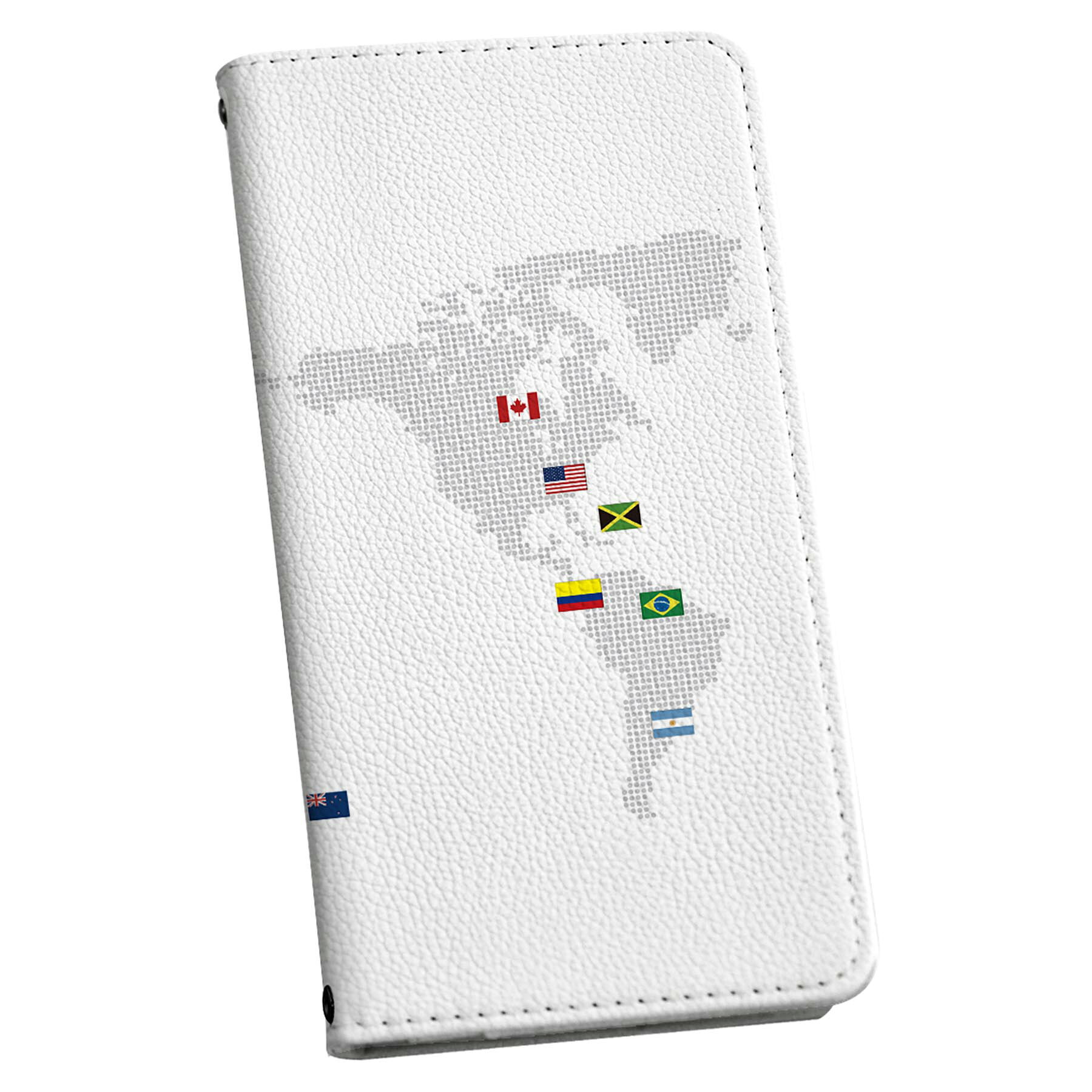 乐天商城 - AQUOS R10 用 スマホカバー SH-51F / A501SH / SH-M31 共通対応 エクスペリア 手帳型 マグネット式 ピタッと閉まる レザーケース カード収納 ポケット igcase 012962 世界地図　地図