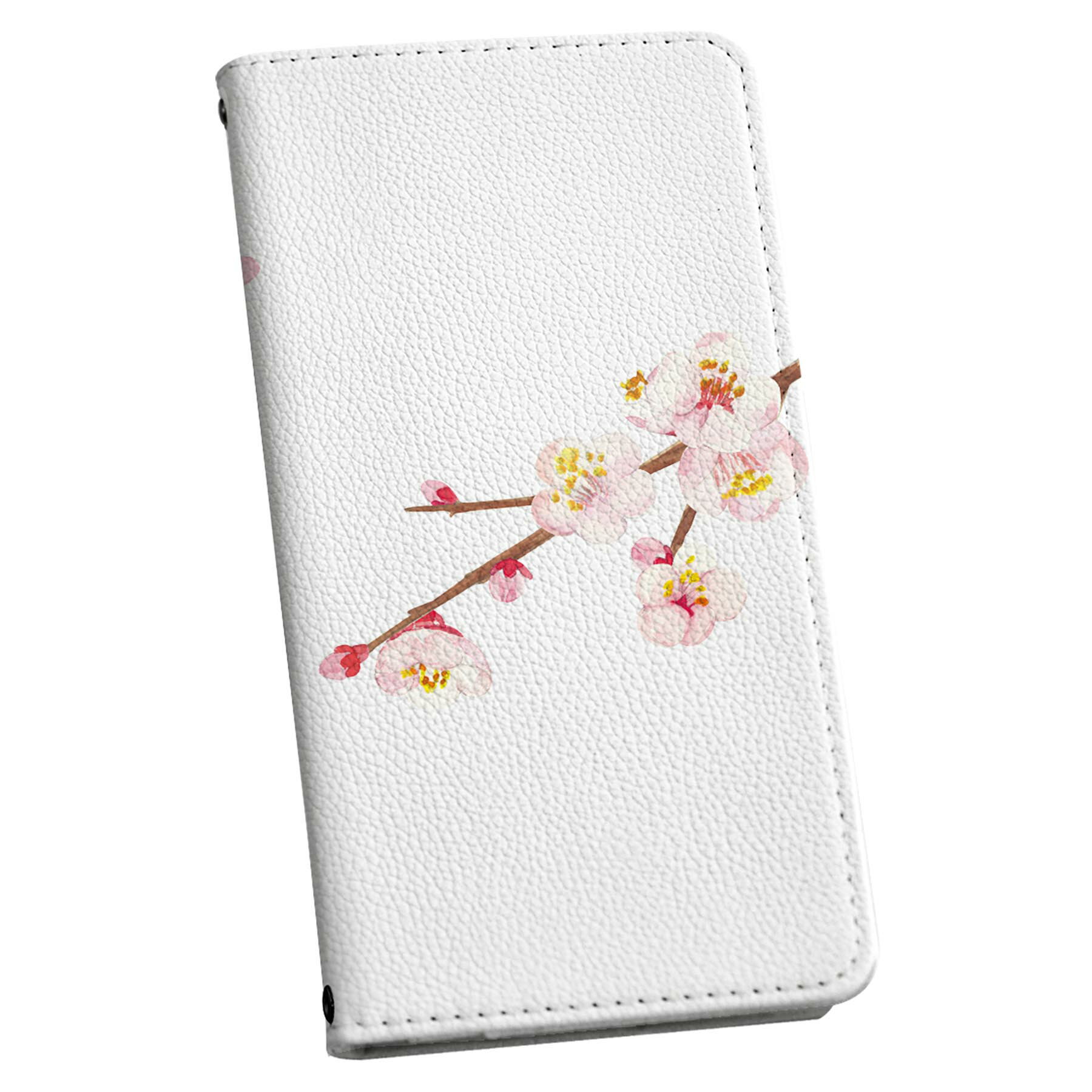 AQUOS Sense4 専用 ケース カバー SH-41A SH-RM15 SH-M15 A003SH 手帳型 ストラップ付き ショルダー スマホ 落下防止 手帳型 マグネット式 ピタッと閉まる 肩掛け 斜めかけ 012985 梅　花　木