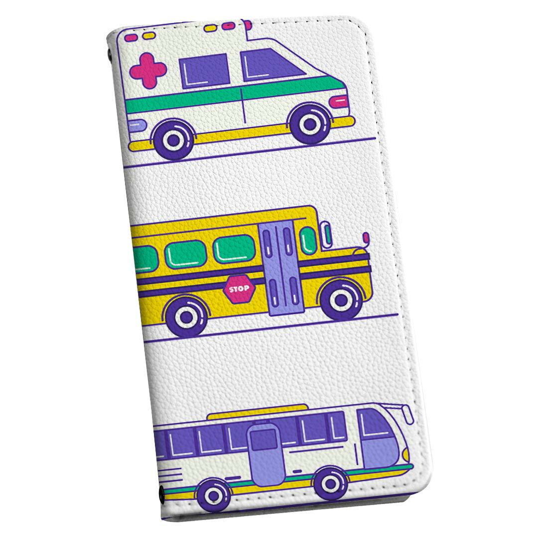 Galaxy A21 SC-42A ギャラクシー sc42a ストラップ付き ケース ショルダー スマホ 落下防止 手帳型 マグネット式 ピタッと閉まる スマホカバー 肩掛け 斜めかけ 013206 乗り物　救急車　パトカー