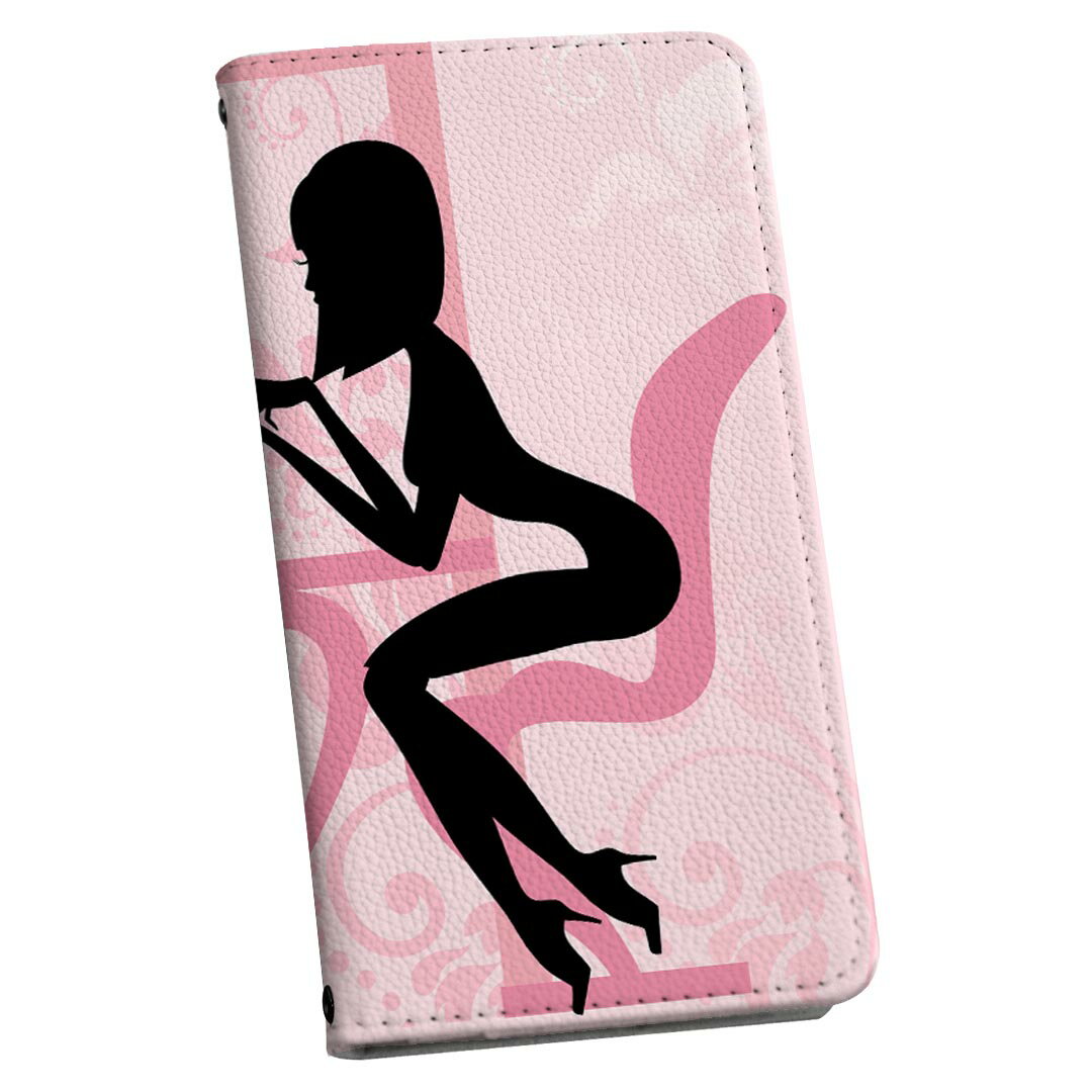 Xperia 10 V SO-52D / SOG11 / A302SO / XQ-DC44 エクスペリア 専用 ケース カバー 手帳型 マグネット式 ピタッと閉まる レザーケース so52d カード収納 ポケット igcase 013337 シルエット　ピンク　女性(2.0)