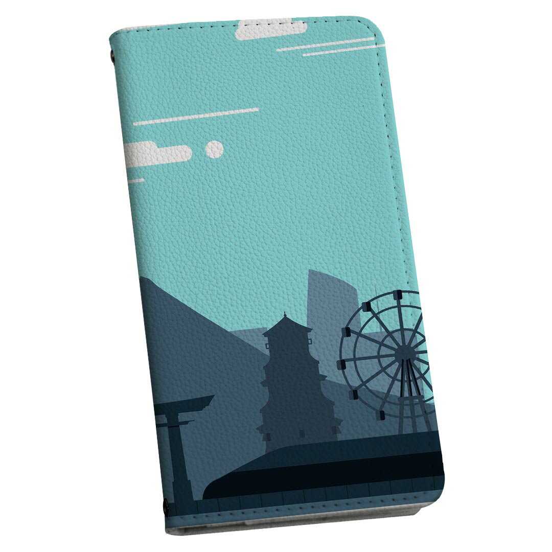 樂天商城 - AQUOS wish2 / wish 用 スマホカバー SH-51C / SHG06 / A104SH / SH-M20 共通対応 ケース カバー 手帳型 マグネット式 ピタッと閉まる レザー カード収納 ポケット 013536 風景　イラスト　鳥居