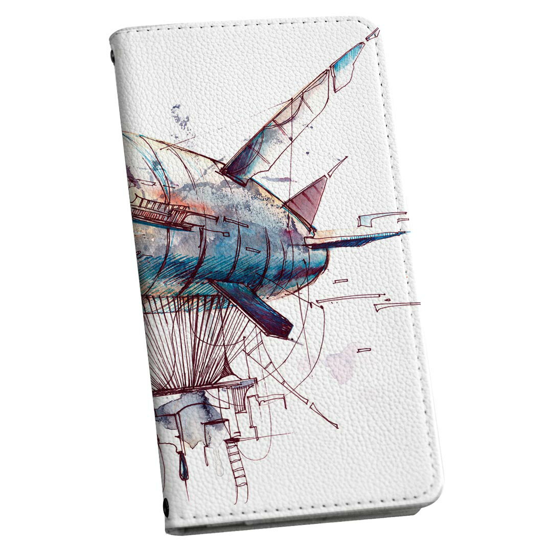 arrows 5G F-51A 専用 ケース カバー 手帳型 f51a マグネット式 ピタッと閉まる レザーケース カード収納 ポケット igcase 013620 飛行機 水彩 気球