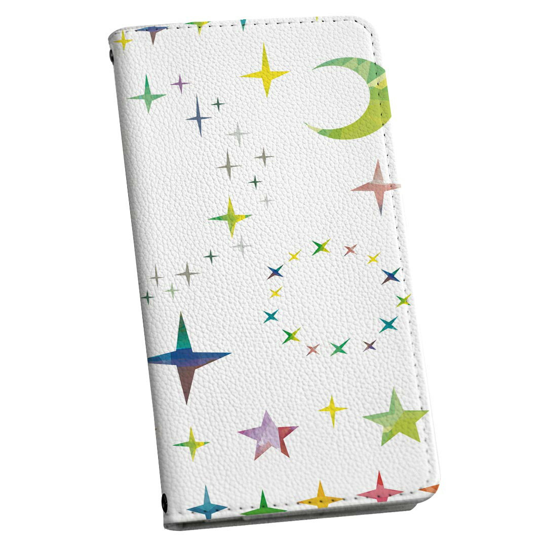 AQUOS zero6 SHG04 A102SH SH-RM18 ストラップ付き 2021 モデル ケース ショルダー スマホ 落下防止 手帳型 マグネット式 ピタッと閉まる スマホカバー 肩掛け 斜めかけ 013699 カラフル　星　月