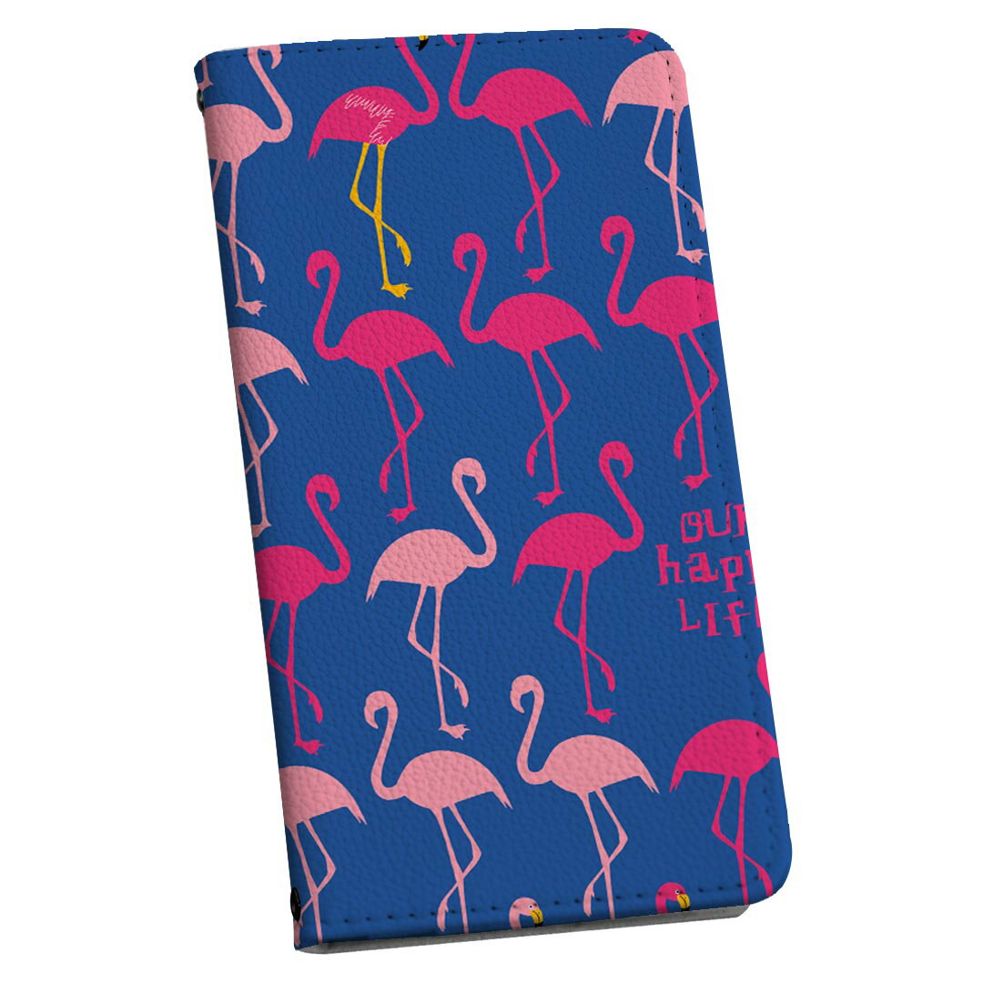Galaxy S9 SC-02K ギャラクシー 専用 ケース カバー 手帳型 マグネット式 ピタッと閉まる レザーケース sc02k カード収納 ポケット igcase 013904 フラミンゴ　動物　アニマル