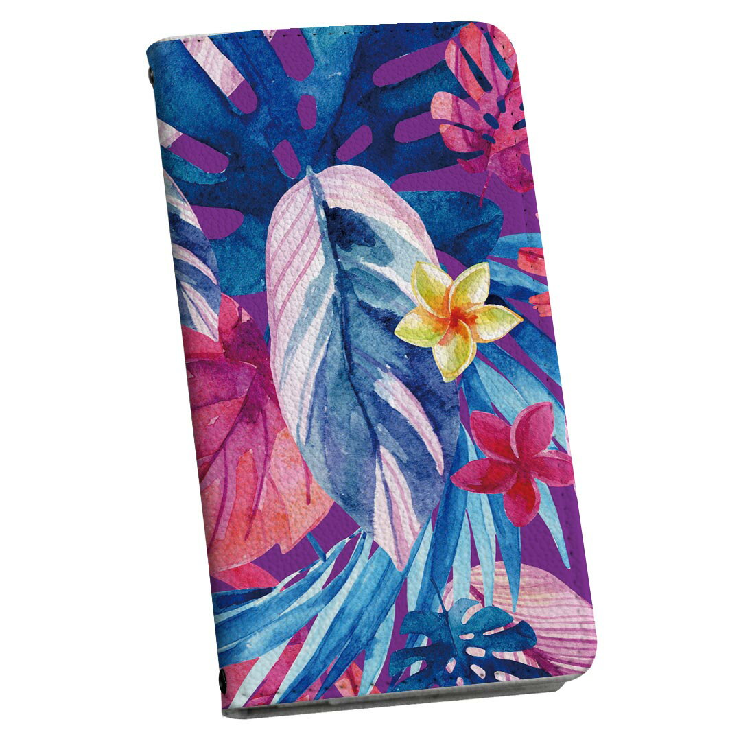 iPhone15promax 6.7インチ 専用 各キャリア iPhone15 Pro Max プロマックス 共通対応 ケース ショルダー スマホ 落下防止 手帳型 マグネット式 ピタッと閉まる スマホカバー 肩掛け 斜めかけ 014045 リーフ　ハイビスカス　トロピカル