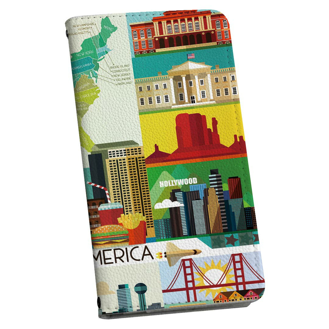 iPhone 16e 用 各キャリア 共通対応 iphone 16e 手帳型ケース ケース ストラップ付き ショルダー スマホ 落下防止 手帳型 マグネット式 ピタッと閉まる スマホカバー 肩掛け 斜めかけ 014128 アメリカ　風景　景色