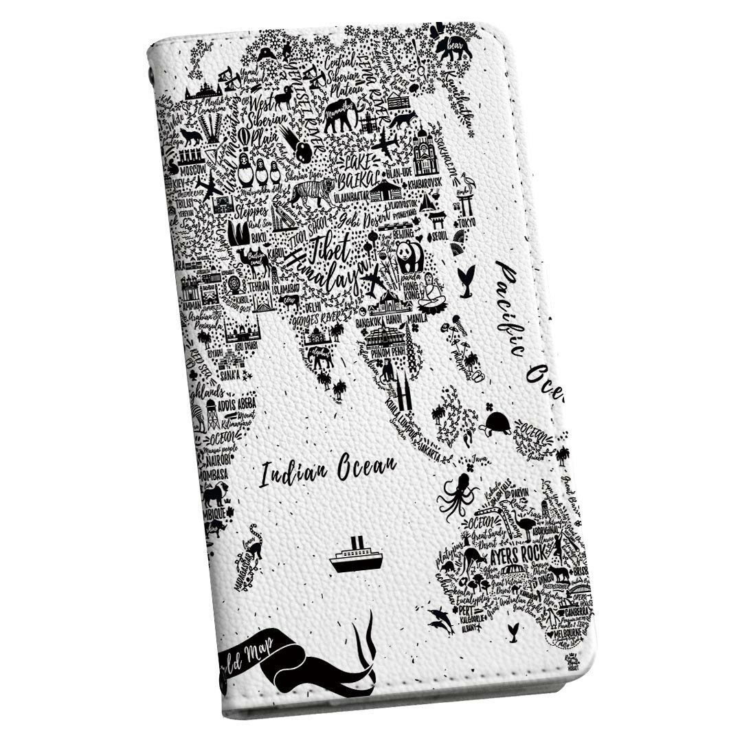 AQUOS zero2 SHV47 アクオス ゼロツー shv47 専用 ケース カバー 手帳型 マグネット式 ピタッと閉まる レザーケース カード収納 ポケット igcase 014130 世界地図　レトロ(2.0)