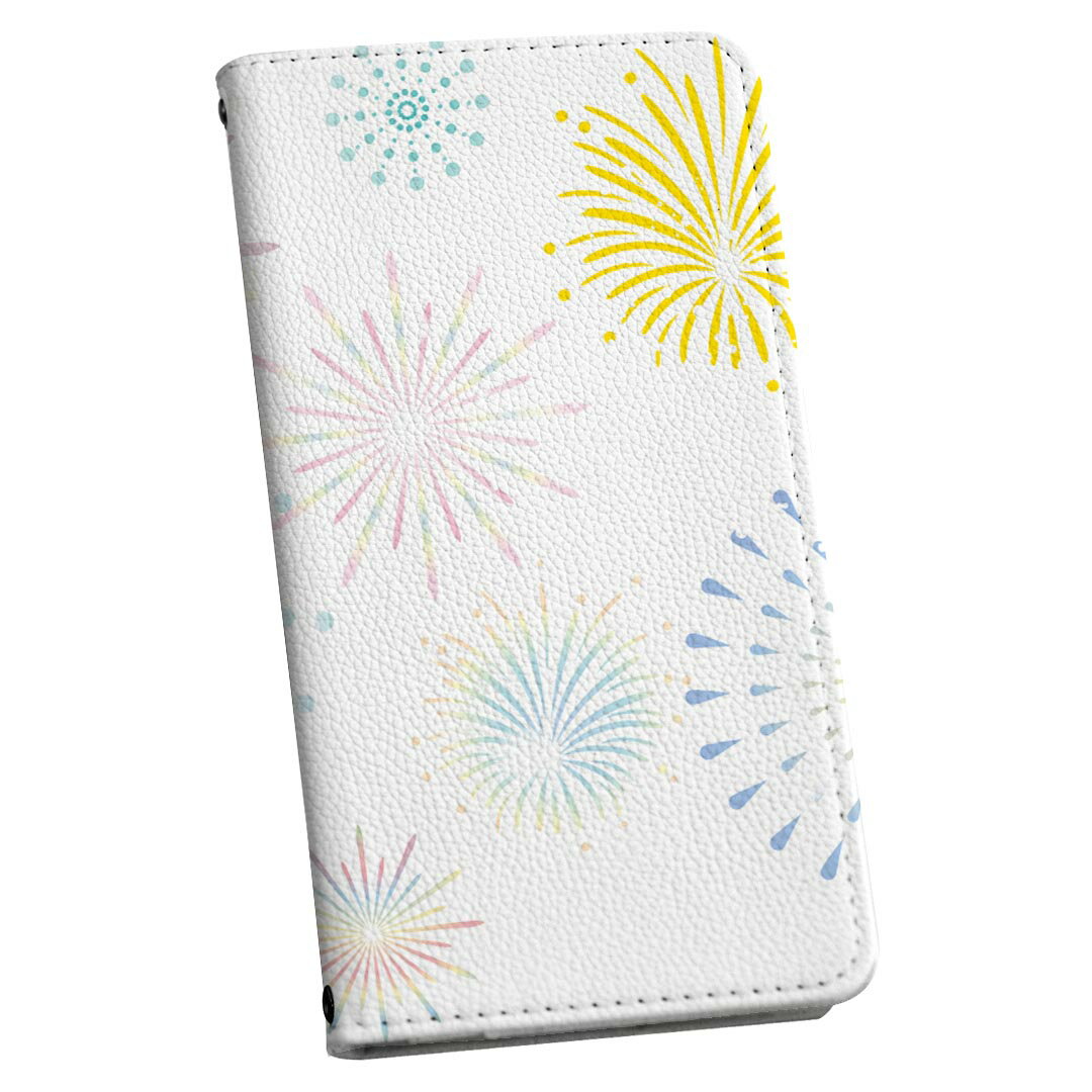 AQUOS R SH-03J アクオスR sh03j 専用 ケース カバー 手帳型 マグネット式 ピタッと閉まる レザーケース カード収納 ポケット igcase 014196 花火　カラフル