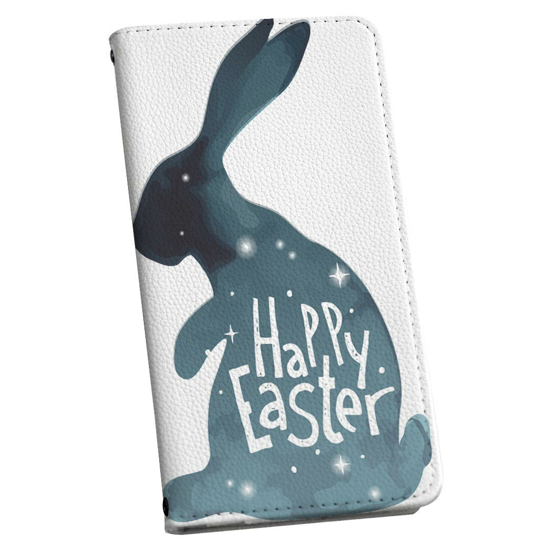Galaxy A51 5G SCG07 ギャラクシー ストラップ付き scg07 ケース ショルダー スマホ 落下防止 手帳型 マグネット式 ピタッと閉まる スマホカバー 肩掛け 斜めかけ 014300 イースター　うさぎ　動物