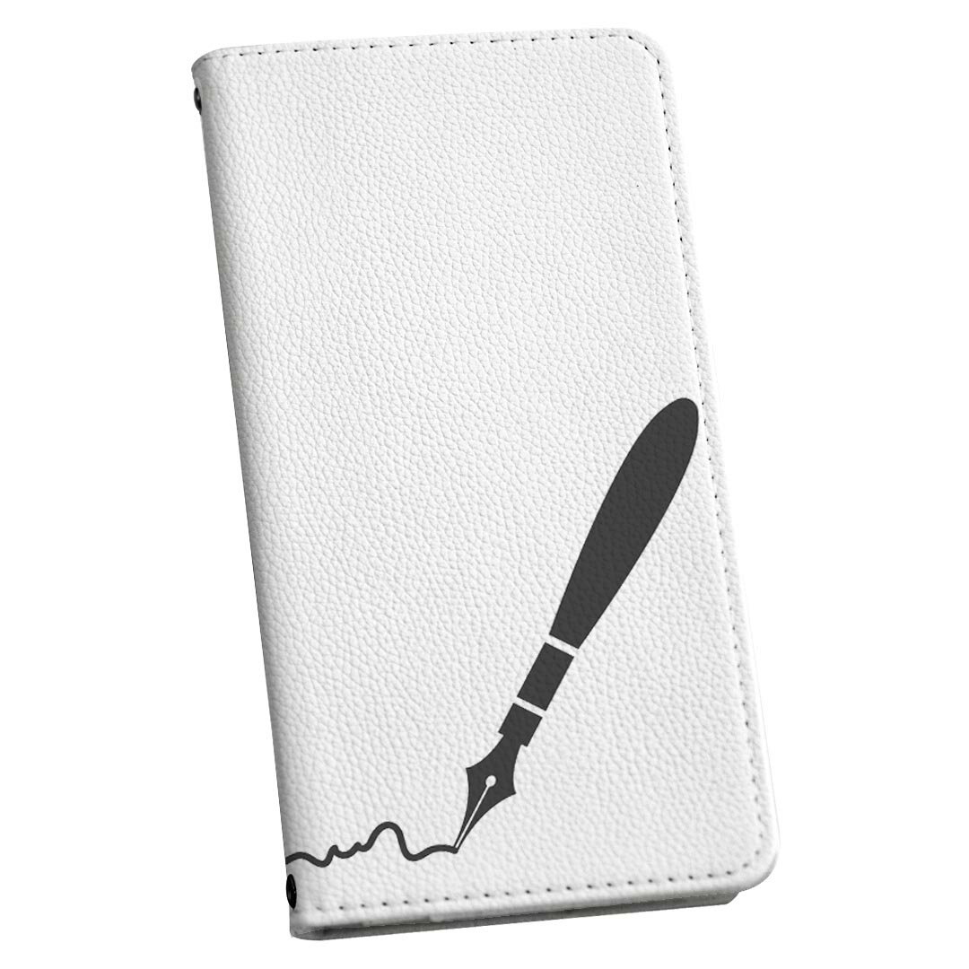 AQUOS sense6 SH-54B SHG05 専用 ケース カバー 手帳型 マグネット式 ピタッと閉まる レザーケース sh54b カード収納 ポケット igcase 014532 ペン　筆　シンプル