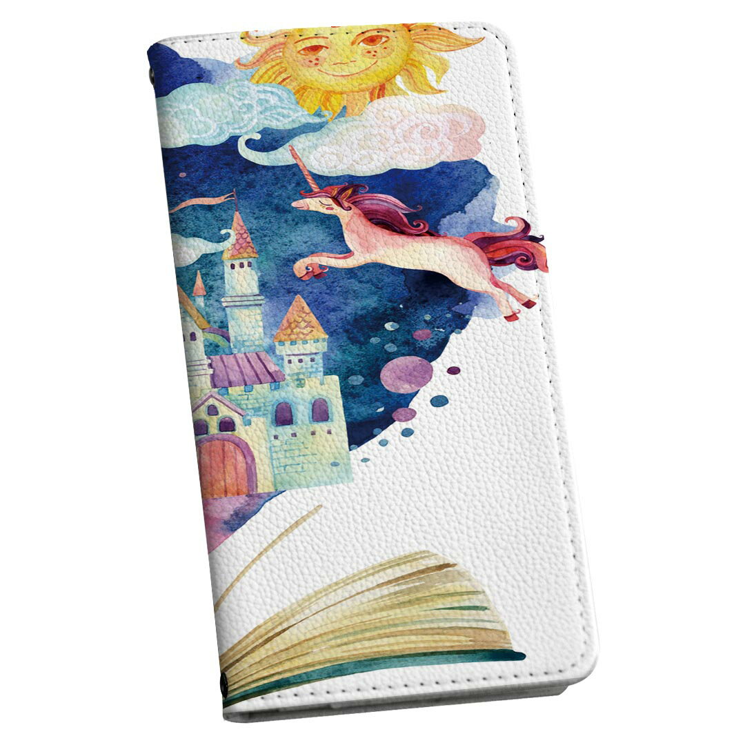 OPPO A54 5G OPG02 専用 ケース カバー 手帳型 oppoa54 マグネット式 ピタッと閉まる レザーケース カード収納 ポケット igcase 014577 絵本　夜空　ユニコーン