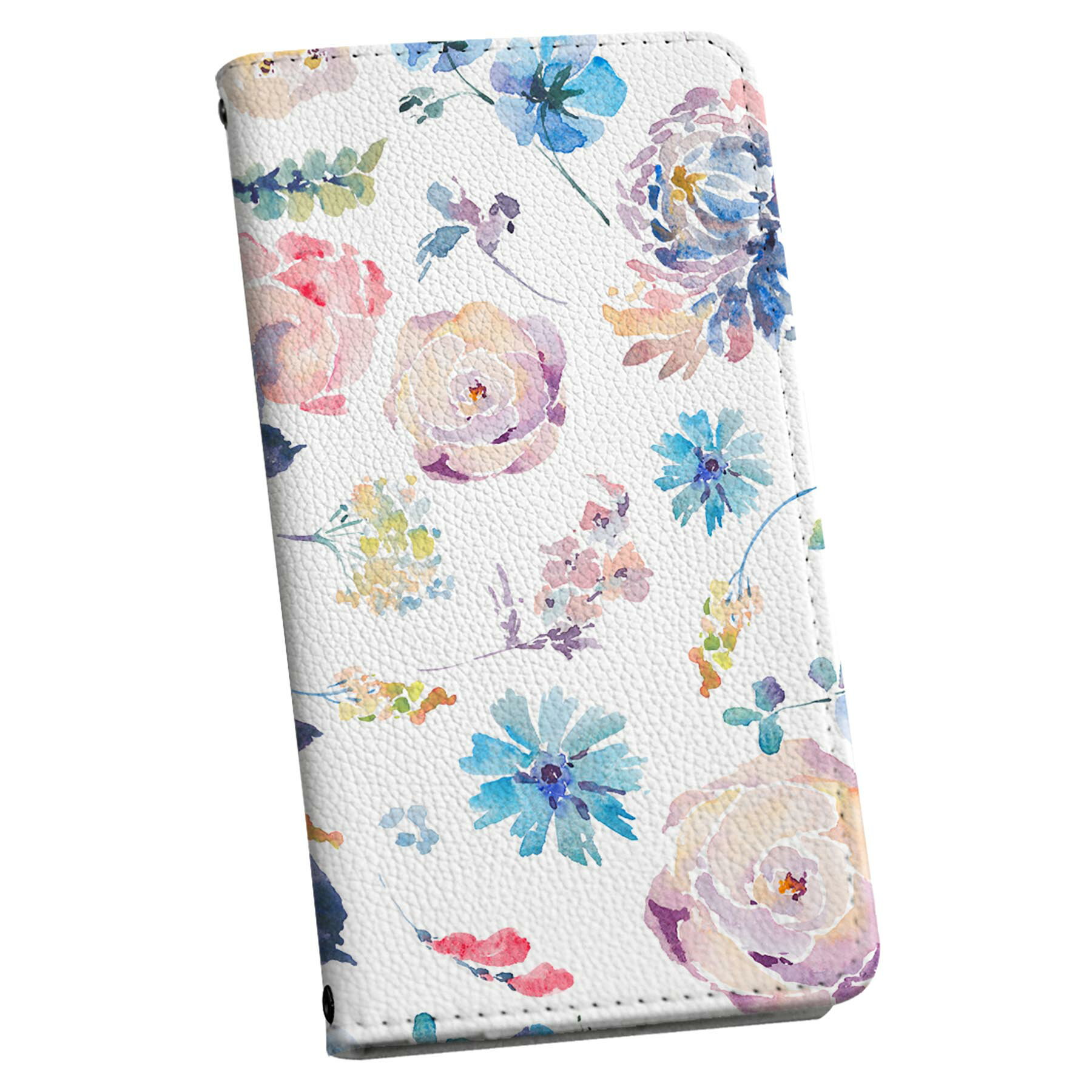 AQUOS R9 用 ハードケース SH-51E / A401SH 共通対応 手帳型 ケース カバー sh51e 対応 ストラップ付き ショルダー スマホ 落下防止 マグネット式 ピタッと閉まる スマホカバー 肩掛け 斜めかけ 014674 花　　カラフル