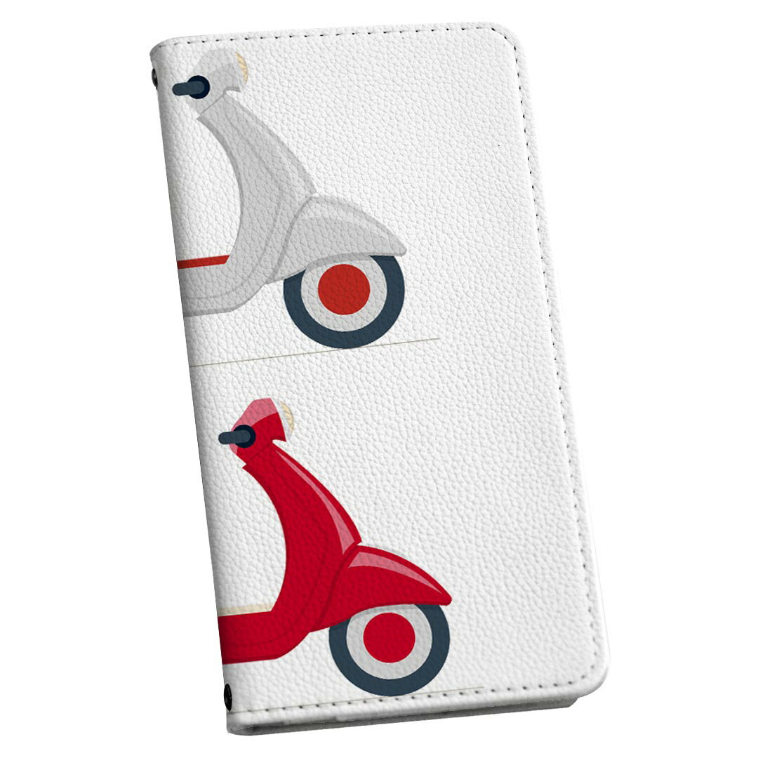 Xperia 10 II SO-41A / SOV43 共通対応 ストラップ付き so41a ケース ショルダー スマホ 落下防止 手帳型 マグネット式 ピタッと閉まる スマホカバー 肩掛け 斜めかけ 014911 バイク　スクーター　赤