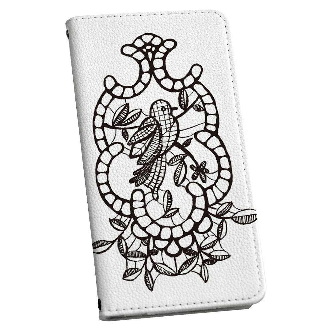 SHV42 AQUOS R2 アクオスアールツー au エーユー ストラップ付き ケース ショルダー スマホ 落下防止 手帳型 マグネット式 ピタッと閉まる スマホカバー 肩掛け 斜めかけ 015283 鳥　花　ステンドグラス　絵