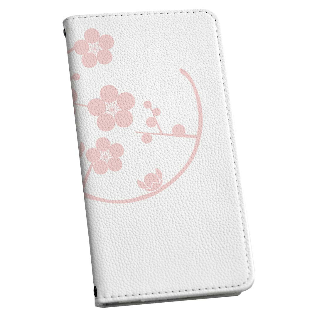 Xperia 5 II SO-52A エクスペリア so52a ストラップ付き ケース ショルダー スマホ 落下防止 手帳型 マグネット式 ピタッと閉まる スマホカバー 肩掛け 斜めかけ 015296 花　梅　桜