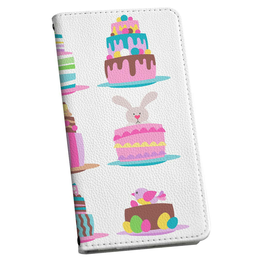 Pixel4 Google グーグル ピクセル4 pixel4 専用 ケース カバー 手帳型 マグネット式 ピタッと閉まる レザーケース カード収納 ポケット igcase 015304 イースター　たまご　うさぎ　ケーキ　パステル