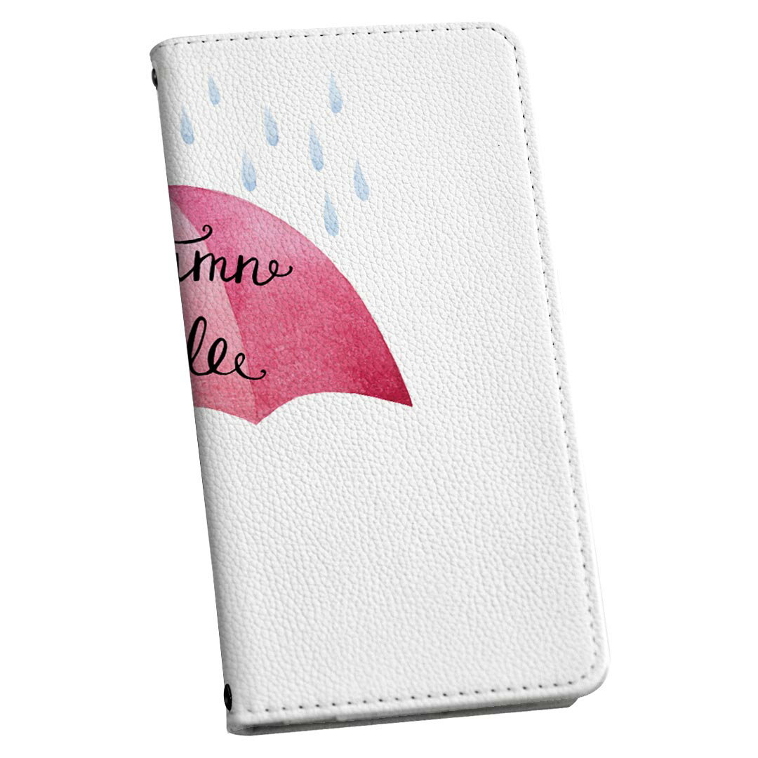 iPhone14pro 6.1インチ 専用 各キャリア iPhone14 Pro プロ 共通対応 ケース カバー 手帳型 マグネット式 ピタッと閉まる レザーケース カード収納 ポケット igcase 015348 雨 傘 英字 赤