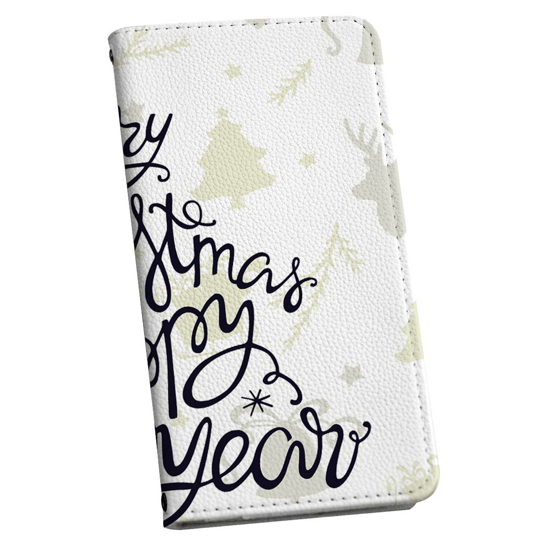 Xperia 5 SOV41 エクスぺリア ファイブ xperia5 専用 ケース カバー 手帳型 マグネット式 ピタッと閉まる レザーケース sov41 カード収納 ポケット igcase 015351 星　クリスマス　ツリー　英字