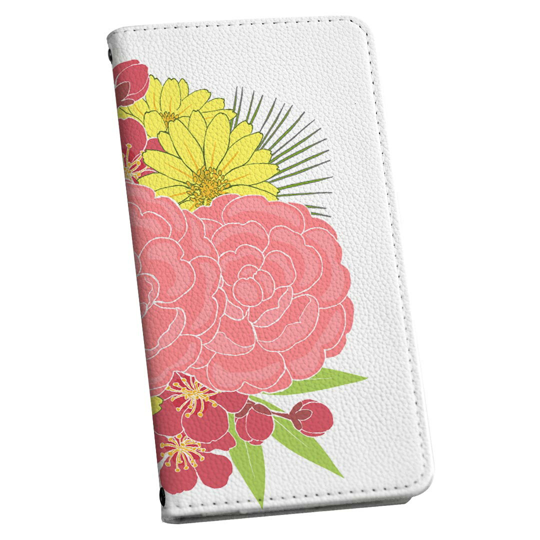 Disney Mobile on docomo DM-01K ストラップ付き dm01k ケース ショルダー スマホ 落下防止 手帳型 マグネット式 ピタッと閉まる スマホカバー 肩掛け 斜めかけ 015571 花　絵　バラ　花束