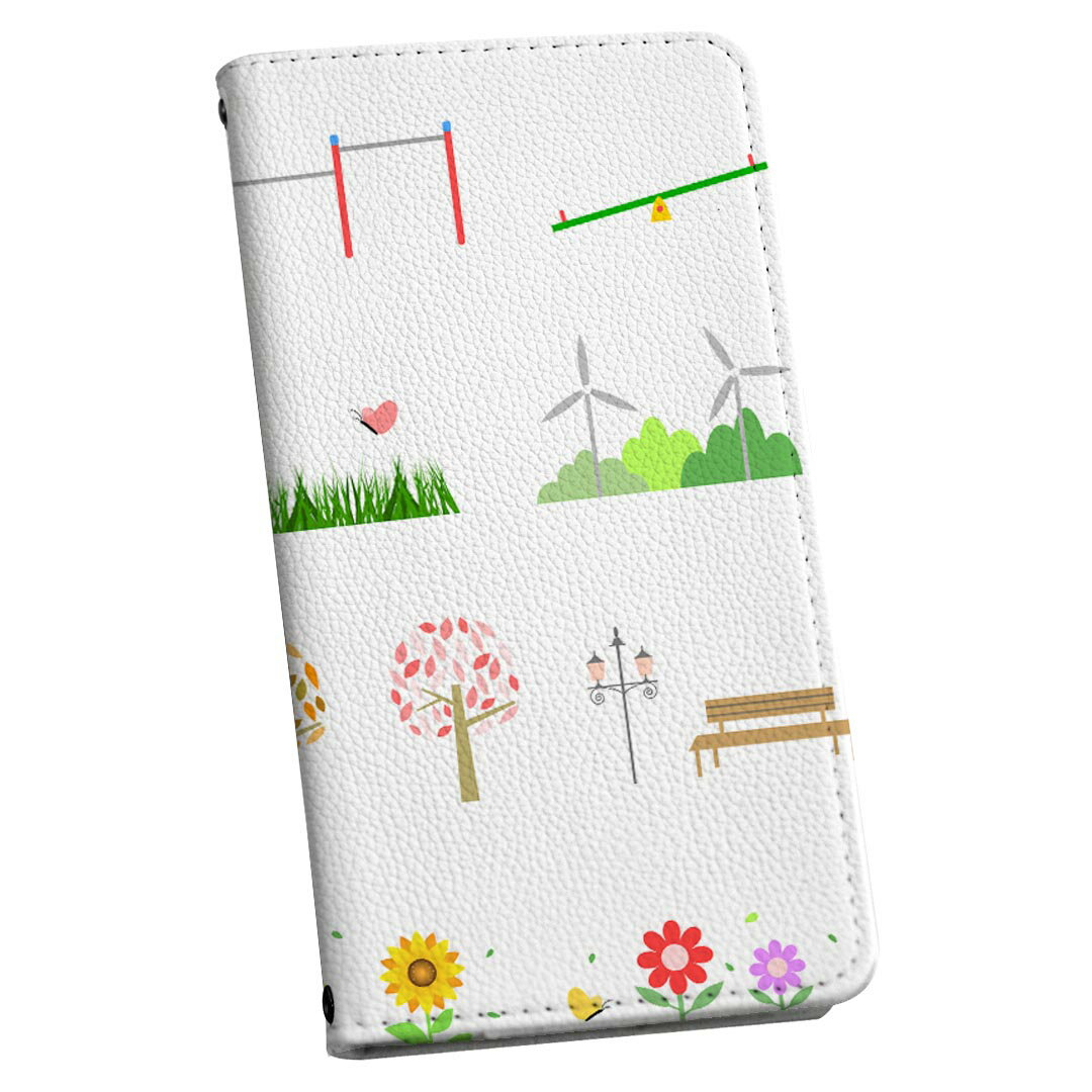 乐天商城 - AQUOS R6 SH-51B アクオス 専用 ケース カバー 手帳型 sh51b マグネット式 ピタッと閉まる レザーケース カード収納 ポケット igcase 015638 公園　自然