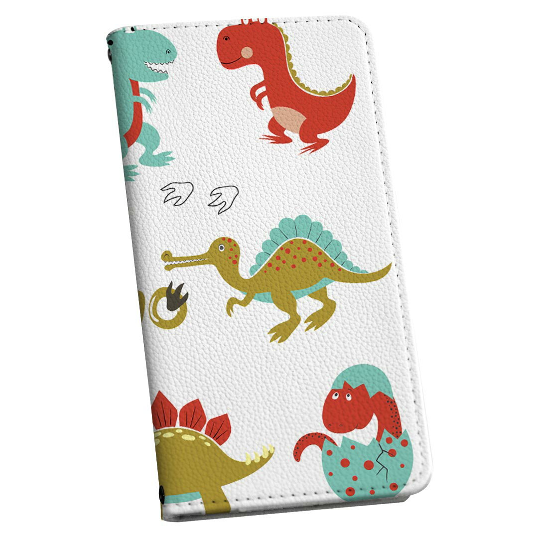 Galaxy A41 SC-41A ギャラクシー 専用 ケース カバー 手帳型 マグネット式 ピタッと閉まる レザーケース sc41a docomo ドコモ カード収納 ポケット igcase 015938 恐竜　怪獣　dino