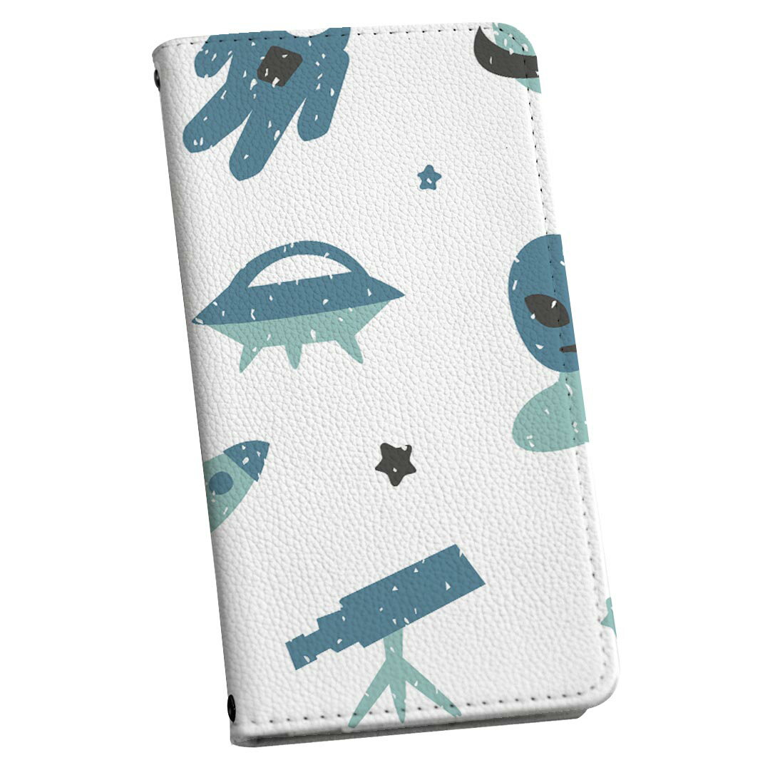 SH-01L AQUOS sense2 アクオス センスツー 専用 ケース カバー 手帳型 マグネット式 ピタッと閉まる レザーケース docomo ドコモ sh01l カード収納 ポケット igcase 016080 宇宙 模様 かわいい