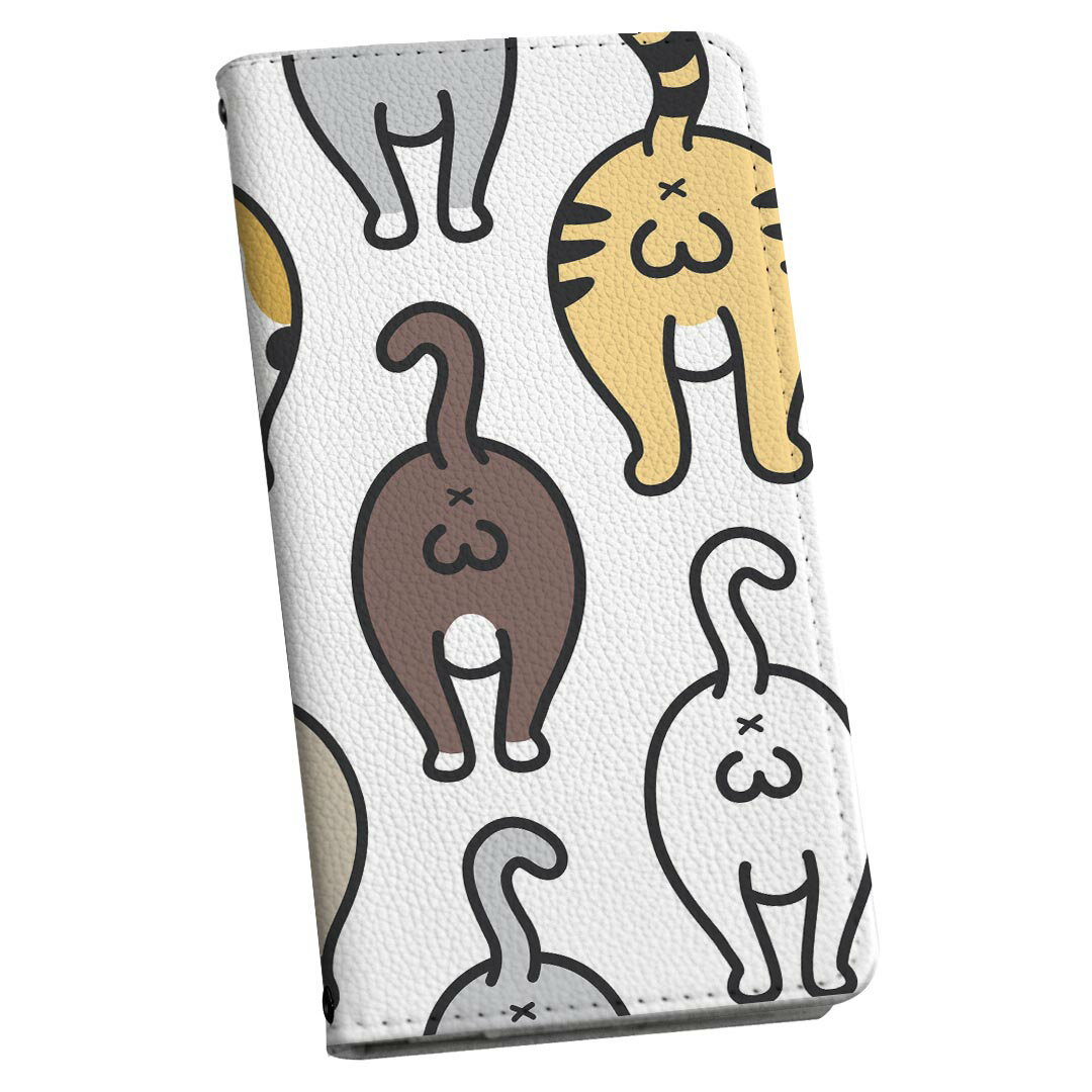 Xperia 10 II SO-41A / SOV43 共通対応 専用 ケース カバー 手帳型 マグネット式 ピタッと閉まる レザーケース so41a カード収納 ポケット igcase 016238 猫　おしりのサムネイル