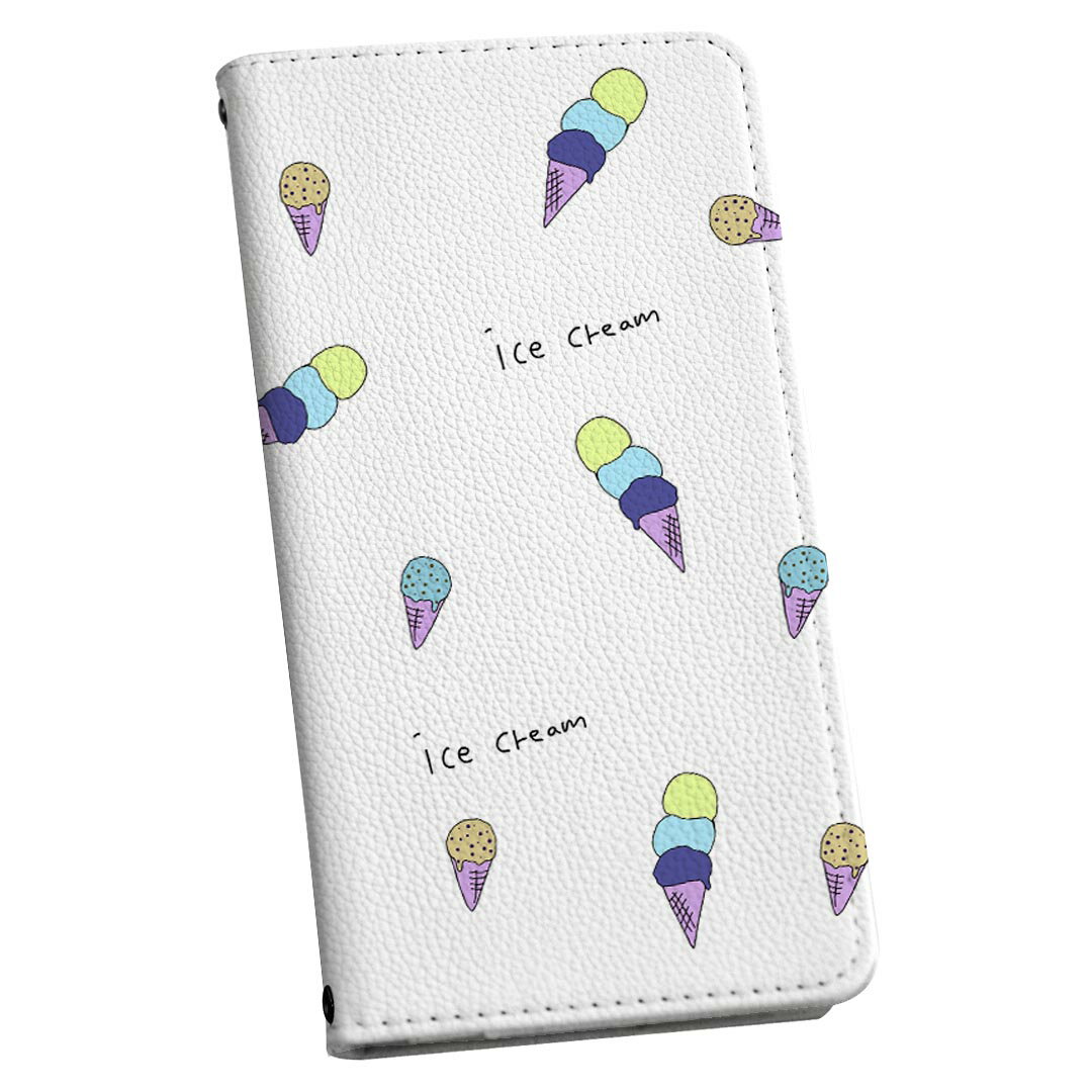 iPhone14pro 6.1インチ 専用 各キャリア iPhone14 Pro プロ 共通対応 ケース カバー 手帳型 マグネット式 ピタッと閉まる レザーケース カード収納 ポケット igcase 016285 アイス　模様