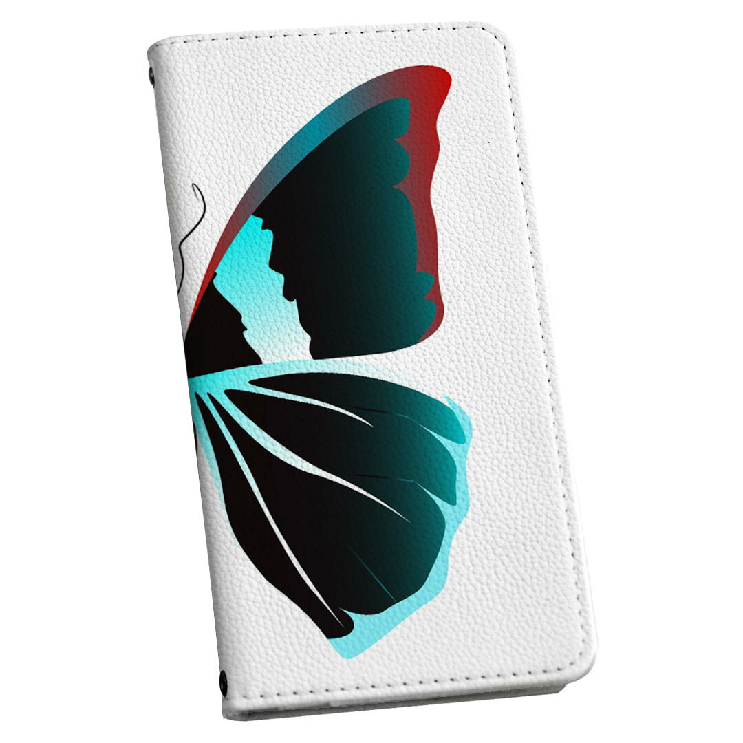 AQUOS sense2 SHV43 アクオス 専用 ケース カバー 手帳型 マグネット式 ピタッと閉まる レザーケース sc02k カード収納 ポケット igcase 016290 蝶　昆虫　虫