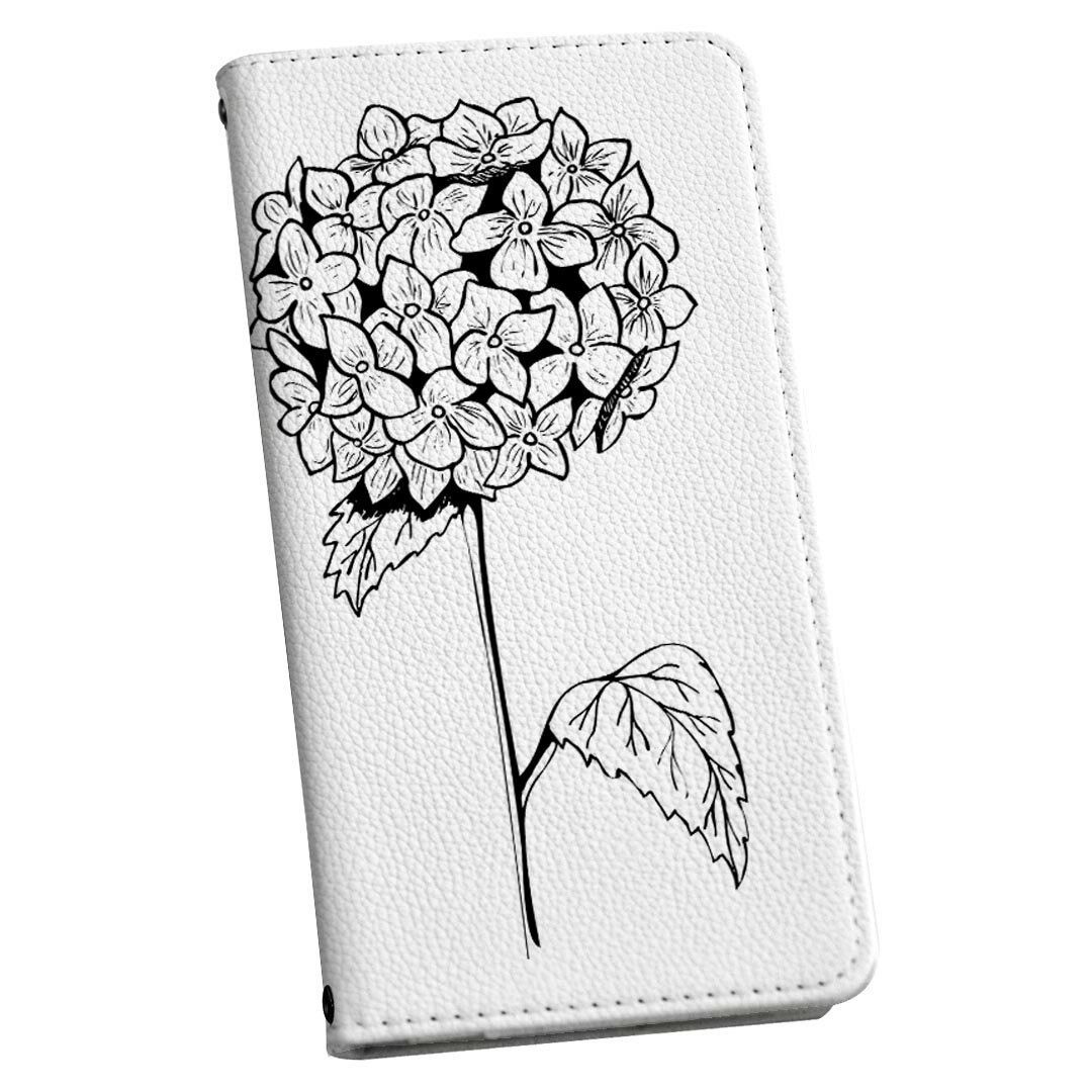 Xperia XZ1 SO-01K エクスペリア XZ1 専用 ケース カバー 手帳型 マグネット式 ピタッと閉まる レザーケース so01k カード収納 ポケット igcase 016339 あじさい　梅雨　花