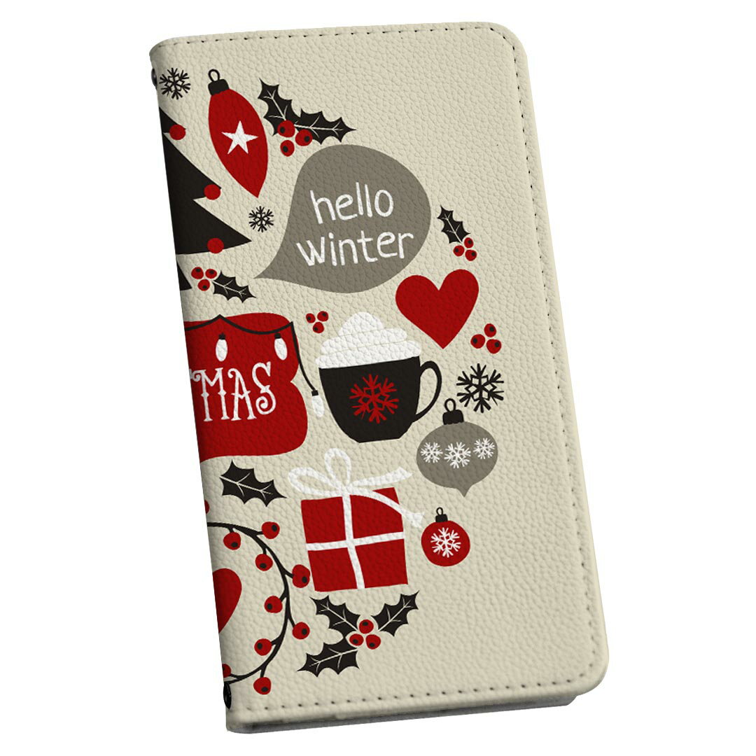 SH-01L AQUOS sense2 アクオス センスツー 専用 ケース カバー 手帳型 マグネット式 ピタッと閉まる レザーケース docomo ドコモ sh01l カード収納 ポケット igcase 016376 クリスマス