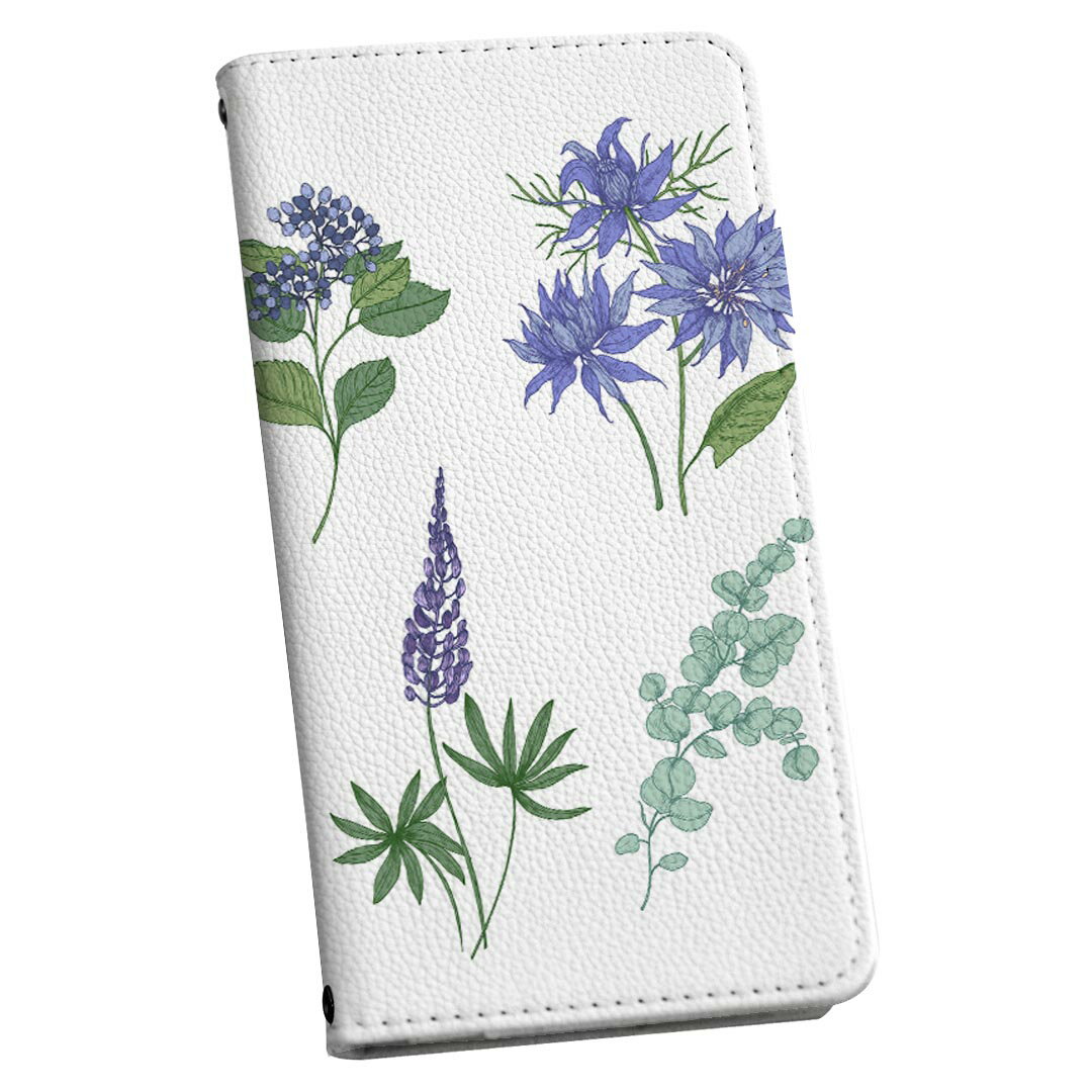 Xperia 10 IV 用 スマホカバー SO-52C / SOG07 共通対応 ケース カバー 手帳型 マグネット式 ピタッと閉まる レザーケース カード収納 ポケット 016409 花　植物