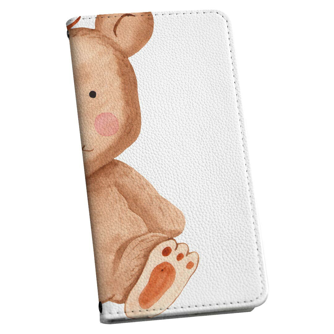 iPhone8 iphone 6/7/8 共通対応 アイフォーン ストラップ付き ケース ショルダー スマホ 落下防止 手帳型 マグネット式 ピタッと閉まる スマホカバー 肩掛け 斜めかけ 017516 くま　熊　かわいい