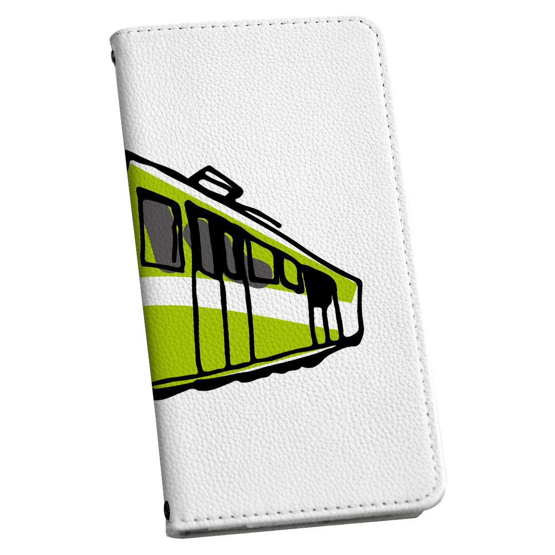 Mobile Phone Cases - iPhone14 6.1インチ 専用 各キャリア iPhone 14 共通対応 ケース カバー 手帳型 マグネット式 ピタッと閉まる レザーケース iphone 14 カード収納 ポケット igcase 017525 乗り物 電車　train　黄緑