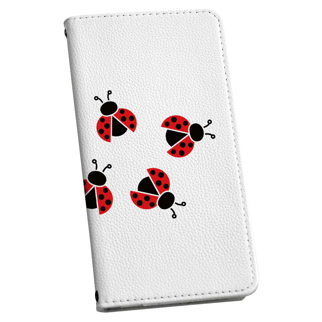 Galaxy A23 5G SC-56C SCG18 専用 ケース カバー 手帳型 マグネット式 ピタッと閉まる レザーケース sc56c カード収納 ポケット igcase 017720 虫　昆虫 テントウムシ　てんとう虫　かわいい
