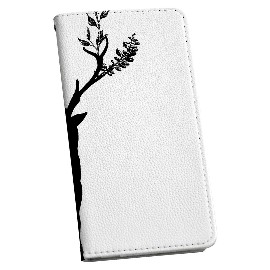 LGV33 Qua phone PX キュア フォン lgv33 ストラップ付き ケース ショルダー スマホ 落下防止 手帳型 マグネット式 ピタッと閉まる スマホカバー 肩掛け 斜めかけ 017816 クリスマス トナカイ　木　シルエット　黒