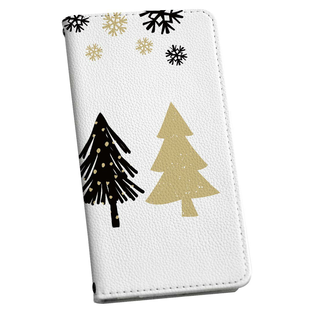 Mobile Phone Cases - スマホケース 最新機種対応 スマホカバー 手帳型 マグネット式 フリップ ほぼ全機種対応 iPhone Xperia AQUOS Galaxy Arrows Huaweiなど ケース カバー 手帳タイプ 革 igcase 017822 クリスマス ツリー　雪　クリスマス
