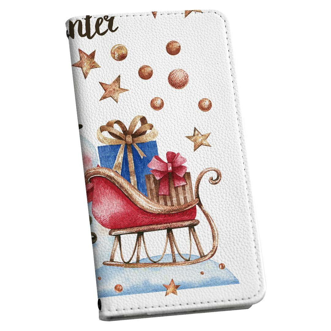 SH-04L AQUOS R3 アクオス r3 sh04l 専用 ケース カバー 手帳型 マグネット式 ピタッと閉まる レザーケース カード収納 ポケット igcase 017824 クリスマス 雪だるま　星　クリスマス