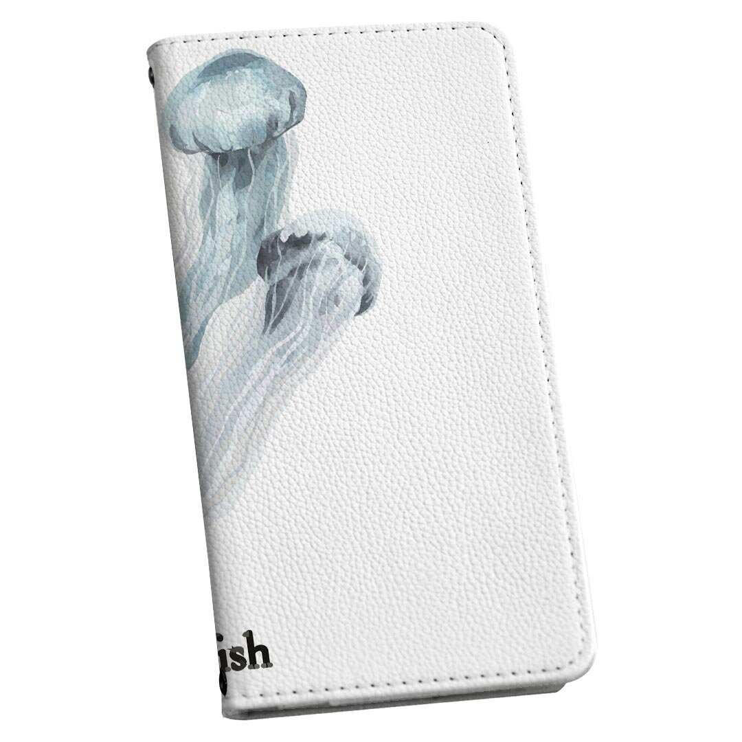 iPhone15promax 6.7インチ 専用 各キャリア iPhone15 Pro Max プロマックス 共通対応 ケース カバー 手帳型 マグネット式 ピタッと閉まる レザーケース カード収納 ポケット igcase 019738 デザイン 海の生物 クラゲ jellyfish