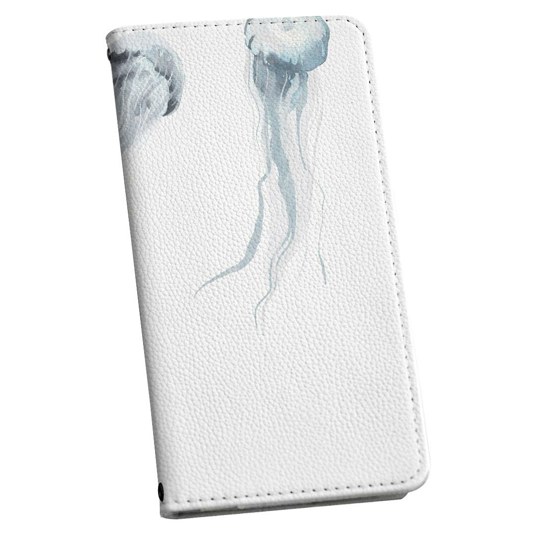 SH-02M AQUOS sense3 アクオス センススリー ストラップ付き sh02m ケース ショルダー スマホ 落下防止 手帳型 マグネット式 ピタッと閉まる スマホカバー 肩掛け 斜めかけ 019928 海の生物 海の生物 くらげ