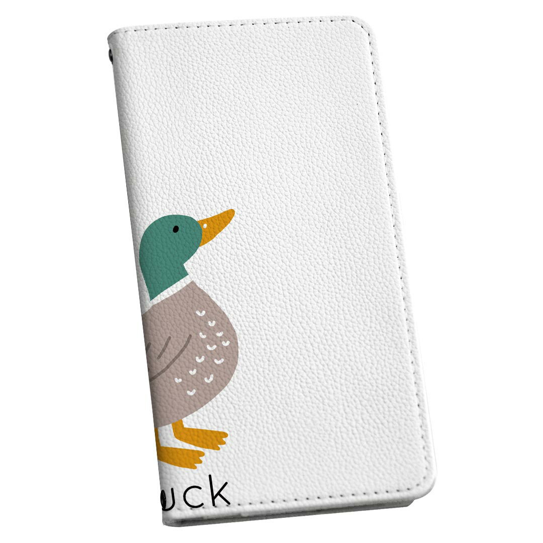 Galaxy A41 SC-41A ギャラクシー 専用 ケース カバー 手帳型 マグネット式 ピタッと閉まる レザーケース sc41a docomo ドコモ カード収納 ポケット igcase 019935 動物 アルファベット D duck アヒル(2.0)